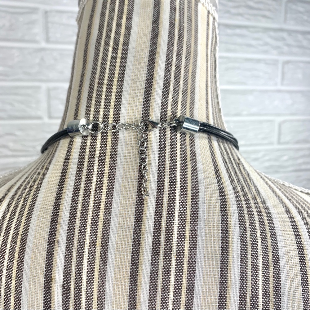 Rhinestone Feather Statement Lasso Necklace - Picture 6 of 6